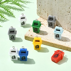 30 шт. подвески в виде мусорных баков из непрозрачной смолы с металлическими петлями&nbsp;RESI-YW0005-14