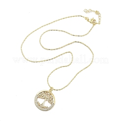 Ожерелья с подвеской из латуни с микропаве и прозрачным кубическим цирконием для женщин NJEW-M009-04G-C