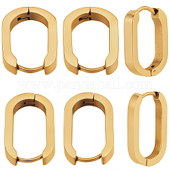 8 paio 2 colori orecchini a cerchio huggie in acciaio inossidabile 304&nbsp;STAS-SC0021-28G