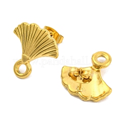 Ионное покрытие (ip) 304 нержавеющая сталь гвоздики серьги фурнитура EJEW-H013-15G