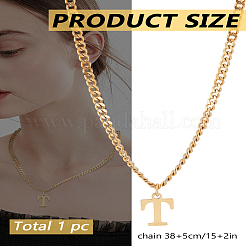 1 pz 304 collane con ciondolo a forma di lettera in acciaio inossidabile&nbsp;NJEW-LP0001-33T-G