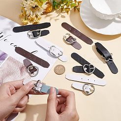 9セット9スタイルの縫い付けPUイミテーションレザータブ留め具  合金センターバーバックル付き  スター  クマ＆ハート  ミックスカラー  96~108x16.5x1mm  1セット/スタイル&nbsp;DIY-OC0009-62