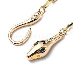 Colliers à pendentif serpent en strass avec chaînes de trombones&nbsp;NJEW-R261-01G