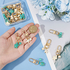 Подвеска из синтетической бирюзы в виде черепахи и морской звезды&nbsp;HJEW-PH01918