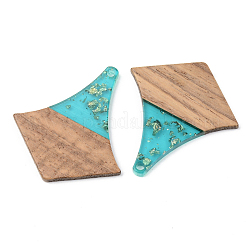 Pendentifs en résine transparente et bois de noyer&nbsp;RESI-S389-055A-B03