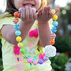 80 шт. двухцветные непрозрачные полосатые акриловые бусины&nbsp;SACR-BT0001-02