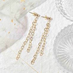 Boucles d'oreilles en laiton avec chaîne à pampilles pour femmes&nbsp;EJEW-JE05744-02