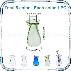 5 mini jarrón de vidrio de 5 colores.&nbsp;DIY-DR0001-79C