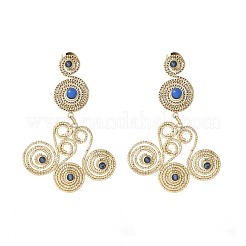 Серьги-гвоздики с подвесками из нержавеющей стали марки 304 «Вихревая спираль»&nbsp;EJEW-Q028-01A-G