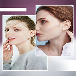 4 пара сережек-гвоздиков из нержавеющей стали 304 двух цветов для женщин&nbsp;EJEW-LP0001-43