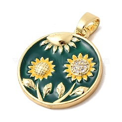 Латунные подвески с фианитами&nbsp;KK-G554-10B-G