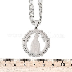 Кольцо с подвеской Девы Марии 201 из нержавеющей стали для мужчин и женщин&nbsp;LS-NJEW-K283-23P