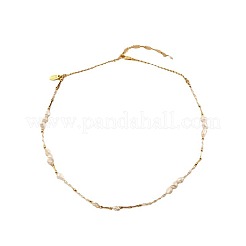 Натуральные пресноводные жемчужные самородки и латунные бусины для женщин FS-WG15240-01