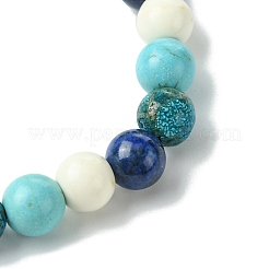 Bracciali sintetici turchesi tinti con tartaruga da spiaggia estiva&nbsp;BJEW-JB10896-02