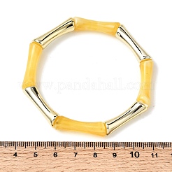 Эластичные браслеты из бусин из смолы с покрытием для женщин&nbsp;BJEW-P374-02G