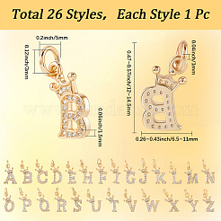 26 pz 26 stili di ciondoli in ottone&nbsp;KK-SC0006-32