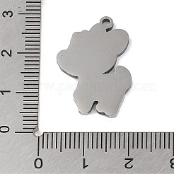 変色しない201ステンレススチールペンダント  鹿のチャーム  ステンレス鋼色  24.5x17.5x1.5mm  穴：1mm&nbsp;STAS-C095-42P