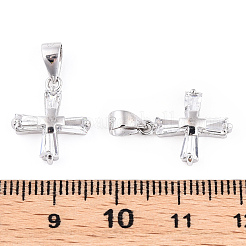 Подвески из серебра 925 пробы с родиевым покрытием и прозрачным паве из циркония STER-T007-39P