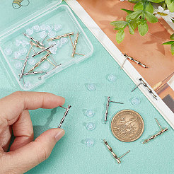 20 шт. латунная фурнитура для сережек-гвоздиков в форме бамбука&nbsp;KK-BBC0004-91