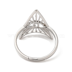 Anello regolabile in acciaio inossidabile 304 anti-ossidazione con triangolo e occhio di cavallo per donna&nbsp;LS-RJEW-M149-10P