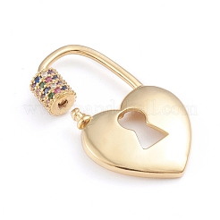 Латунь микропаве кубический цирконий винт карабин подвески с замком ZIRC-I041-09A