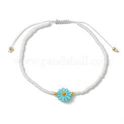 Braccialetti regolabili con conchiglie d'acqua dolce naturali e perline di vetro&nbsp;BJEW-JB13766