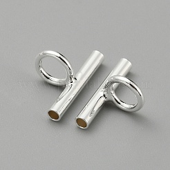 真鍮チューブベイル  ループベイル  チューブ  銀  8x13x6mm  穴：4mm&nbsp;DIY-WH0430-581B-S