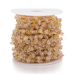 Цепочки из бисера из натурального серого агата CHC-B020-01G-09