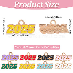 48шт 8 цвета сплава эмалевые подвески&nbsp;ENAM-SP0001-03