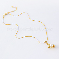 3 шт. ожерелье из нержавеющей стали с имитацией жемчуга и подвеской в виде спирали для женщин DY8858