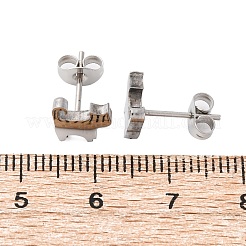 Серьги-гвоздики в форме котенка из нержавеющей стали 304&nbsp;EJEW-F227-06P