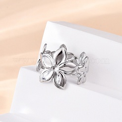 Латунные регулируемые открытые манжеты для женщин RJEW-R021-01P