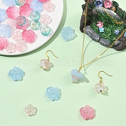 80pcs 4 couleurs perles de verre transparentes&nbsp;GLAA-YW0005-94