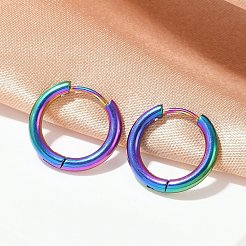 Boucles d'oreilles créoles en acier inoxydable 202&nbsp;EJEW-F111A-16mm-RC