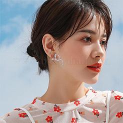 変色防止ロジウムメッキ 925スターリングシルバーツイストノットスタッドピアス（女性用）  プラチナ  20x20mm  ピン：0.9mm&nbsp;JE1081A