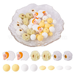Perles focales en silicone et perles européennes sherpa&nbsp;DIY-TA0013-49