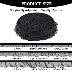 15 ярд 3-х видов нейлоновой плиссированной кружевной ленты OCOR-FG0001-78