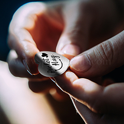 Набор памятных монет из нержавеющей стали с двусторонней гравировкой в виде сердца AJEW-GL0002-01J