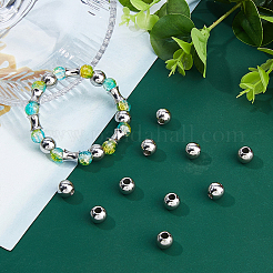 50 шт. Европейские бусины из нержавеющей стали 201 STAS-DC0017-23