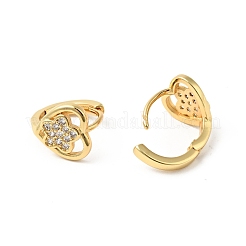 Сердце из кубического циркония с серьгами-кольцами в виде звезд EJEW-G312-15G-02