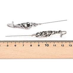 Серьги-крючки-обёртки из нержавеющей стали 316 на Хэллоуин&nbsp;AJEW-C044-17B-AS