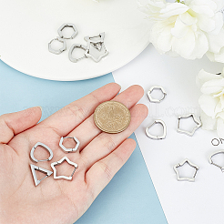 8 пара серег-колец Huggie Hoop из нержавеющей стали 304 в 4 стилях STAS-UN0021-60P