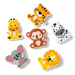 Силиконовые фокусные бусины в виде льва/тигра/слона/обезьяны-зебры/жирафа SIL-FS0001-19