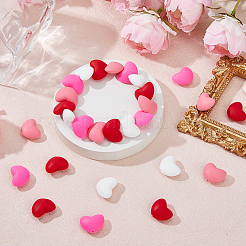 40 шт. 4-х цветные бусины в форме сердца из пищевого экологически чистого силикона SIL-DC0001-77