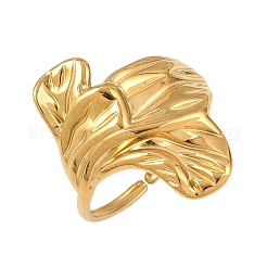 Кольца-манжеты из нержавеющей стали Flower 304 для женщин&nbsp;RJEW-Z123-01G