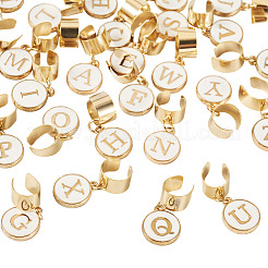 26 pendentif décoratif en forme de stéthoscope en alliage émaillé avec lettres A à Z&nbsp;HJEW-TAC0173