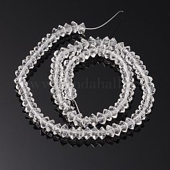 Граненые двухконусные прозрачные стеклянные бусины GLAA-J082-A11