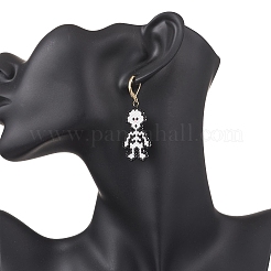 Серьги-скелетоны с бусинами miyuki delica EJEW-MZ00580