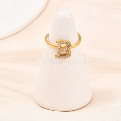 Anillos abiertos de acero inoxidable 304 con micropavé de circonita cúbica&nbsp;LS-RJEW-D336-01G-09