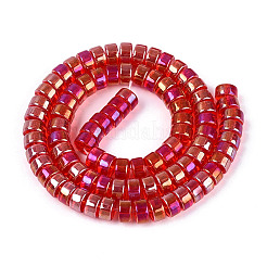 Ab color plateado cuentas de perlas de vidrio transparente&nbsp;LS-GLAA-T026-4x8mm-T10